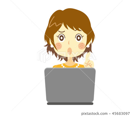 Warning woman Warning PC Warning woman Warning PC 45683097