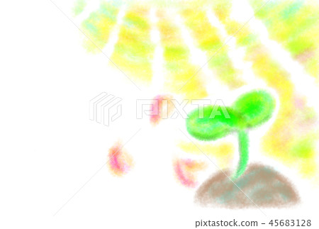 發芽在春天陽光下的生活的圖像例證。 45683128