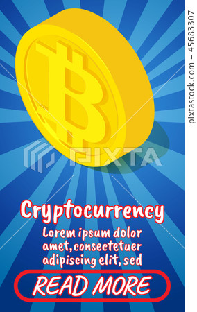 Cryptocureency concept banner, comics isometric style Cryptocureency concept banner, comics isometric style 45683307