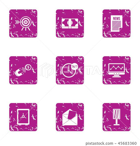 Article payment icons set, grunge style Article payment icons set, grunge style 45683360