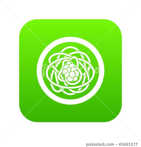 Asian noodles icon digital green 45683377