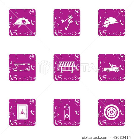 Spy work icons set, grunge style Spy work icons set, grunge style 45683414
