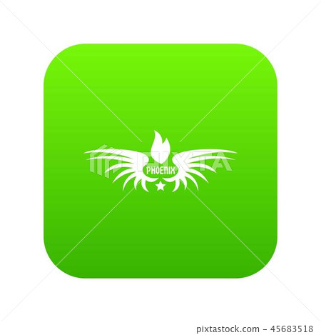 Phenix wing icon green vector Phenix wing icon green vector 45683518