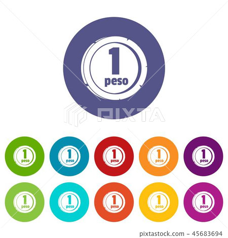 Peso icons set vector color 45683694