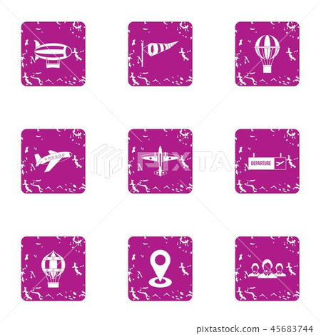Redeployment icons set, grunge style Redeployment icons set, grunge style 45683744