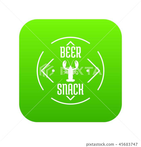 Crayfish icon green vector 45683747