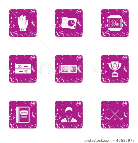 Examination icons set, grunge style Examination icons set, grunge style 45683975