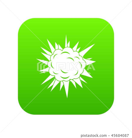 Terrible explosion icon digital green Terrible explosion icon digital green 45684087