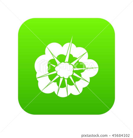 Cloudy explosion icon digital green 45684102