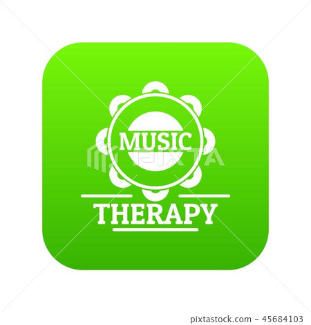 Tambourine icon green vector 45684103
