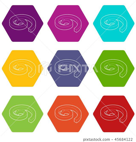 Spiral arrow icons set 9 vector 45684122