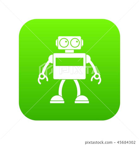 Android robot icon digital green 45684302
