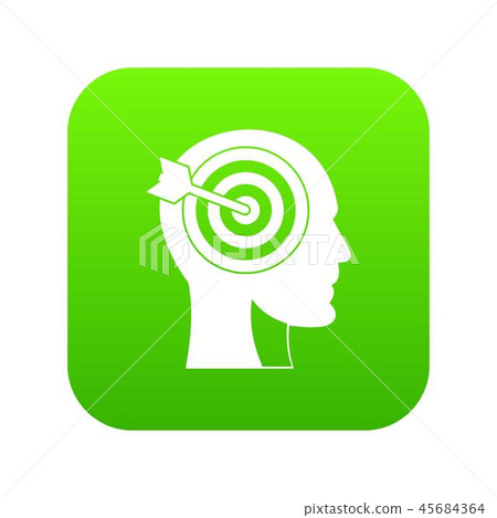 Target in human head icon digital green Target in human head icon digital green 45684364