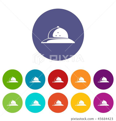 Cork helmet icons set vector color Cork helmet icons set vector color 45684423