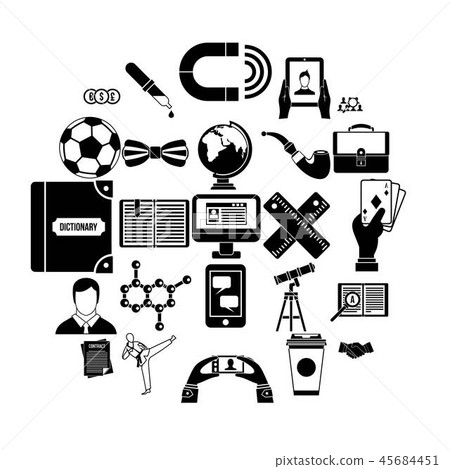 Classman icons set, simple style Classman icons set, simple style 45684451
