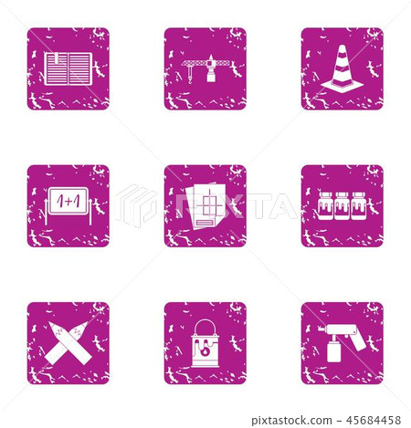Service document icons set, grunge style Service document icons set, grunge style 45684458