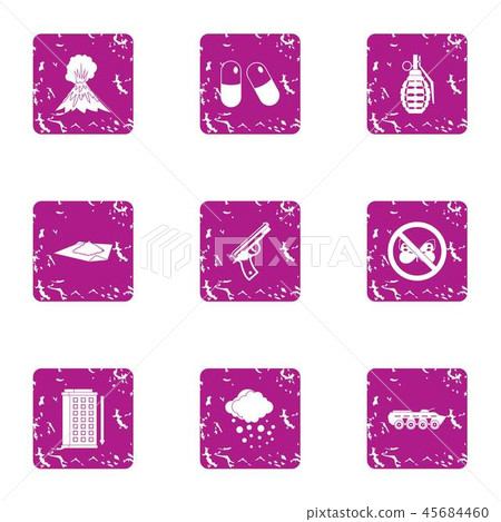 Military medicine icons set, grunge style Military medicine icons set, grunge style 45684460
