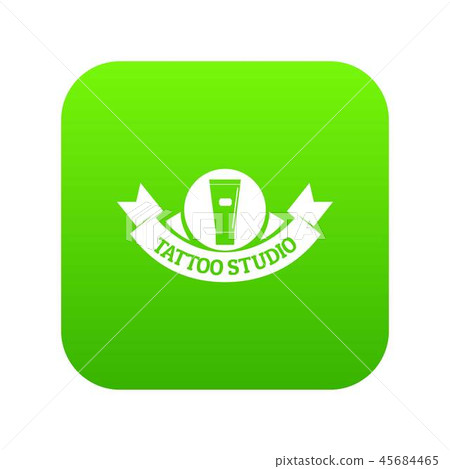 Tattoo studio icon green vector Tattoo studio icon green vector 45684465