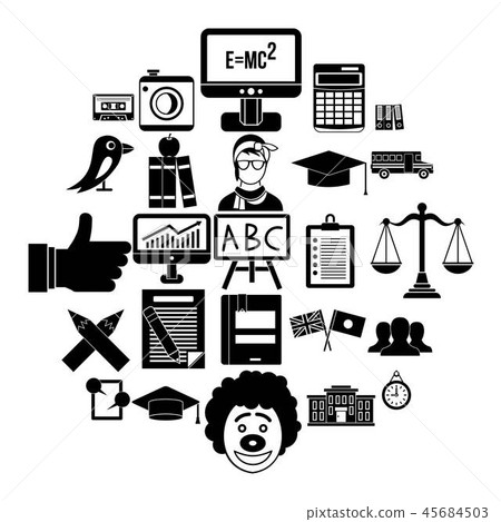 Undergrad icons set, simple style Undergrad icons set, simple style 45684503
