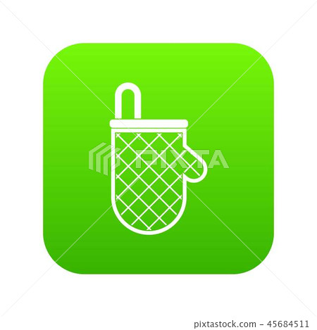 Kitchen protective glove icon digital green 45684511