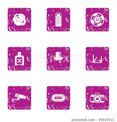 Remnant icons set, grunge style Remnant icons set, grunge style 45684513