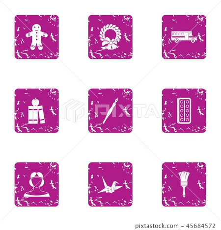 Cosplay icons set, grunge style Cosplay icons set, grunge style 45684572