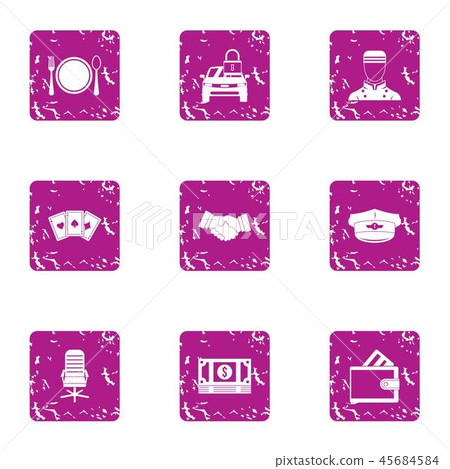 Parlay icons set, grunge style Parlay icons set, grunge style 45684584