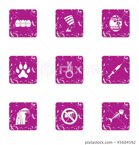 Credo icons set, grunge style 45684592