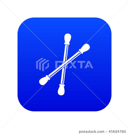 Cotton buds icon digital blue 45684760