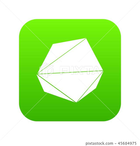 Origami stone icon green vector Origami stone icon green vector 45684975