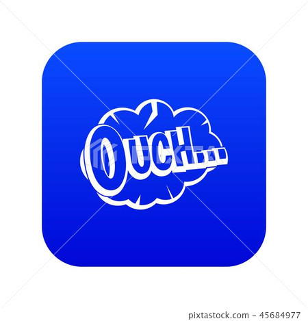 Ouch, speech cloud icon digital blue 45684977