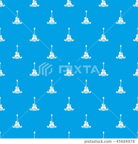 Guitar pattern vector seamless blue Guitar pattern vector seamless blue 45684978
