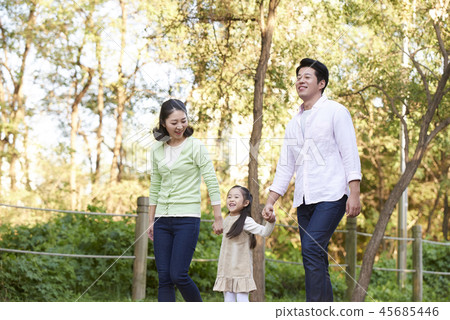 Family, Dad, Mom, Daughter, Korean Family, Dad, Mom, Daughter, Korean 45685446