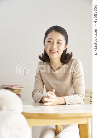Life, Woman, Adult, Dog, Korean Life, Woman, Adult, Dog, Korean 45685659