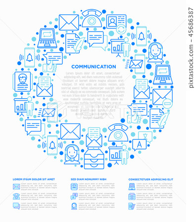Communication concept in circle 45686387