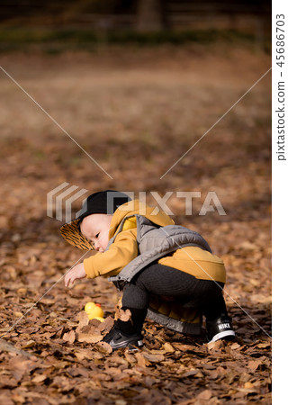 Children, Autumn, Fallen leaves, Olympic park, Outdoors, Child, Boy Children, Autumn, Fallen leaves, Olympic park, Outdoors, Child, Boy 45686703