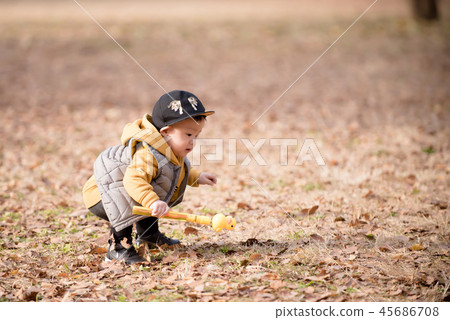 Children, Autumn, Fallen leaves, Olympic park, Outdoors, Child, Boy Children, Autumn, Fallen leaves, Olympic park, Outdoors, Child, Boy 45686708