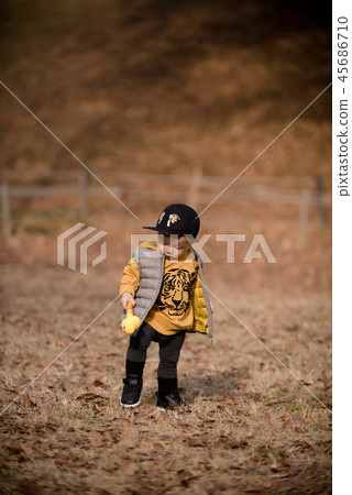 Children, Autumn, Fallen leaves, Olympic park, Outdoors, Child, Boy Children, Autumn, Fallen leaves, Olympic park, Outdoors, Child, Boy 45686710
