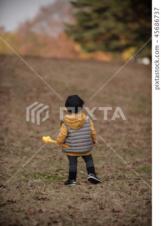 Children, Autumn, Fallen leaves, Olympic park, Outdoors, Child, Boy 45686737