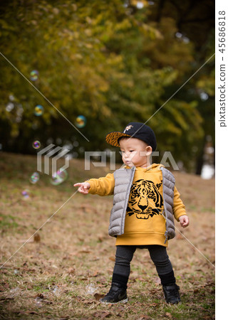 Children, Autumn, Olympic Park, Outdoors, Child, Boy Children, Autumn, Olympic Park, Outdoors, Child, Boy 45686818
