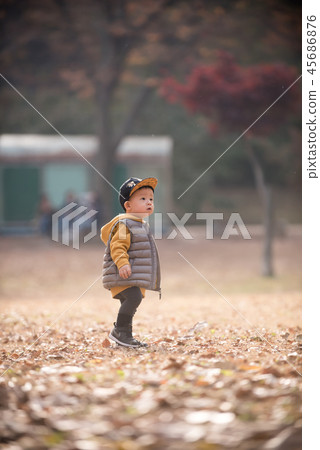 Children, Autumn, Olympic Park, Outdoors, Child, Boy Children, Autumn, Olympic Park, Outdoors, Child, Boy 45686876