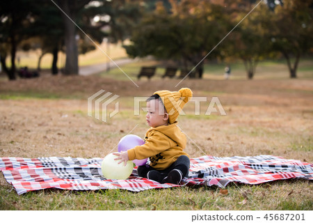 Children, Autumn, Olympic Park, Outdoors, Child, Boy Children, Autumn, Olympic Park, Outdoors, Child, Boy 45687201