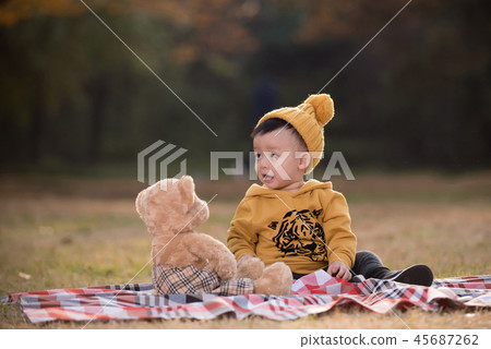 Children, Autumn, Olympic Park, Outdoors, Child, Boy Children, Autumn, Olympic Park, Outdoors, Child, Boy 45687262