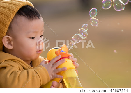 Children, Autumn, Olympic Park, Outdoors, Child, Boy Children, Autumn, Olympic Park, Outdoors, Child, Boy 45687364
