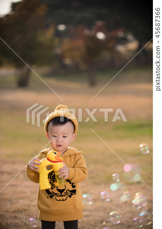 Children, Autumn, Olympic Park, Outdoors, Child, Boy Children, Autumn, Olympic Park, Outdoors, Child, Boy 45687366