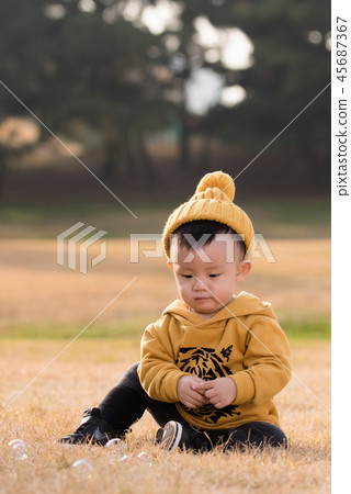 Children, Autumn, Olympic Park, Outdoors, Child, Boy Children, Autumn, Olympic Park, Outdoors, Child, Boy 45687367