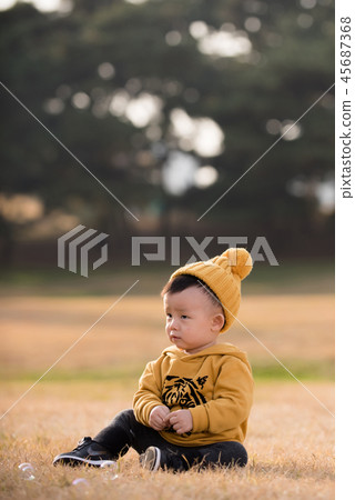 Children, Autumn, Olympic Park, Outdoors, Child, Boy Children, Autumn, Olympic Park, Outdoors, Child, Boy 45687368