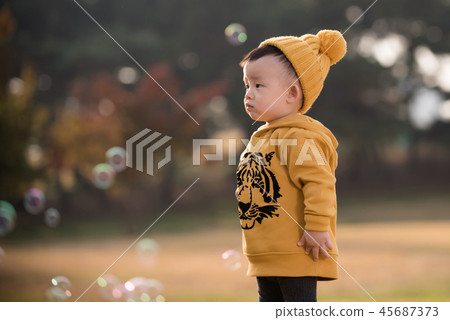 兒童，秋季，奧林匹克公園，戶外，兒童，男孩 45687373