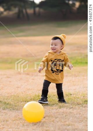 Children, Autumn, Olympic Park, Outdoors, Child, Boy Children, Autumn, Olympic Park, Outdoors, Child, Boy 45687374