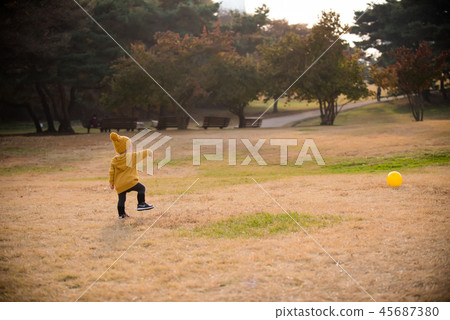 Children, Autumn, Olympic Park, Outdoors, Child, Boy Children, Autumn, Olympic Park, Outdoors, Child, Boy 45687380
